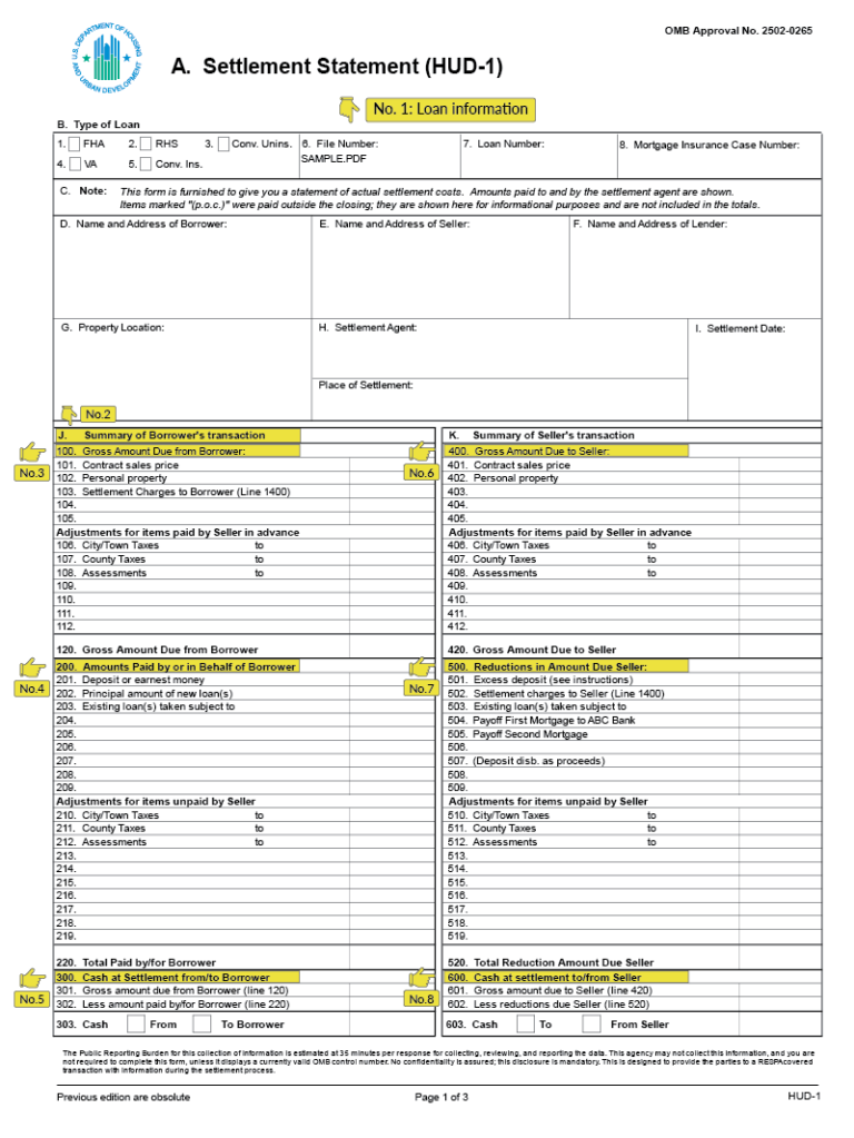 Understanding The HUD 1 Settlement Statement LendingTree