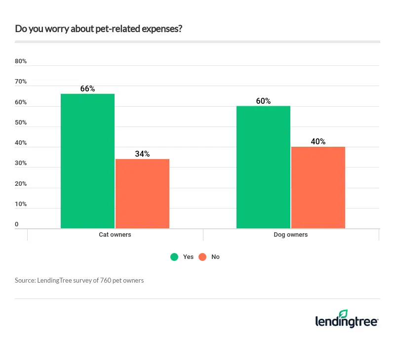 Cat owners are more likely to worry about pet expenses.